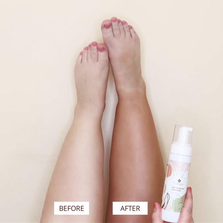 Hanalei Dark Self-Tanning Mousse Before & After Picture