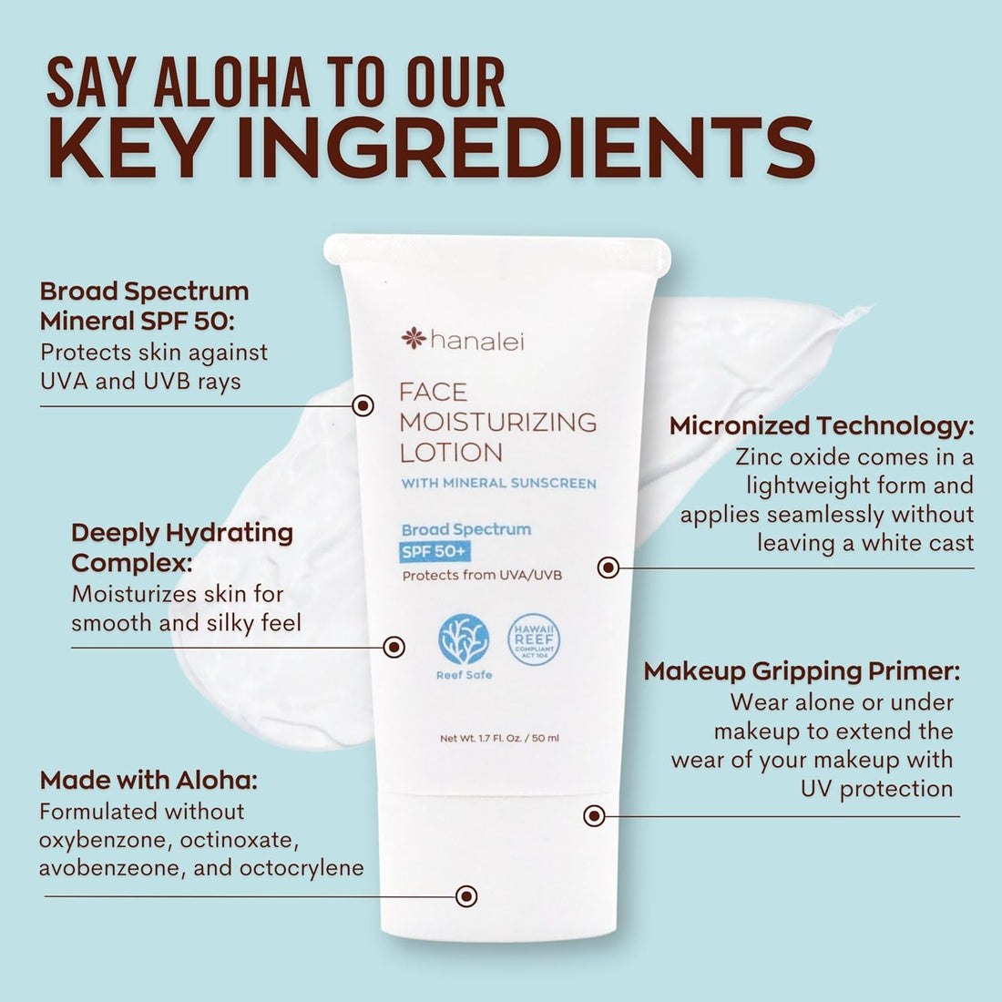 Face Moisturizing Lotion with Mineral Sunscreen SPF 50+