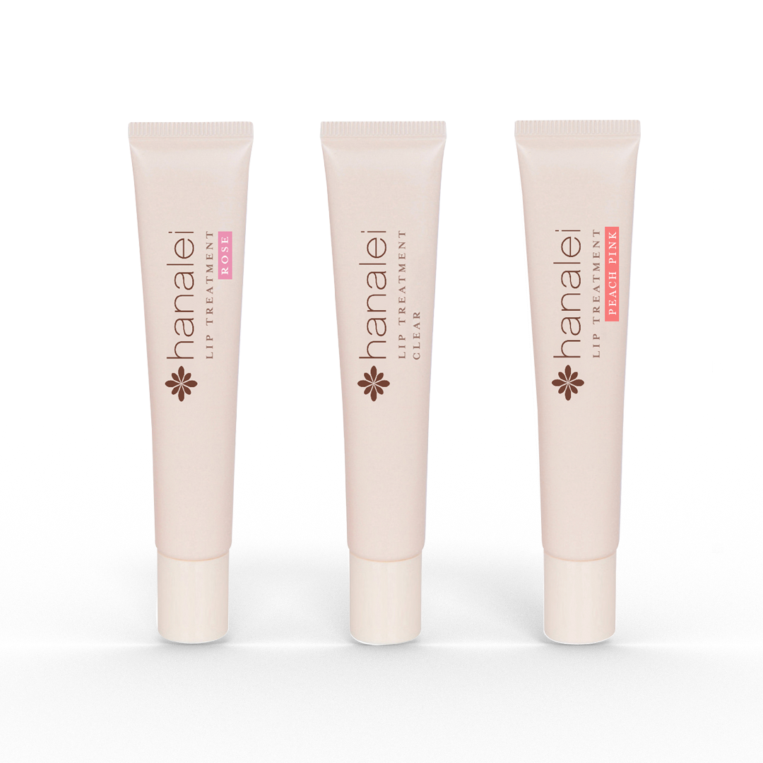 lip treatment trio (clear, rose, peach pink)