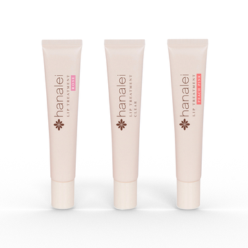 lip treatment trio (clear, rose, peach pink)