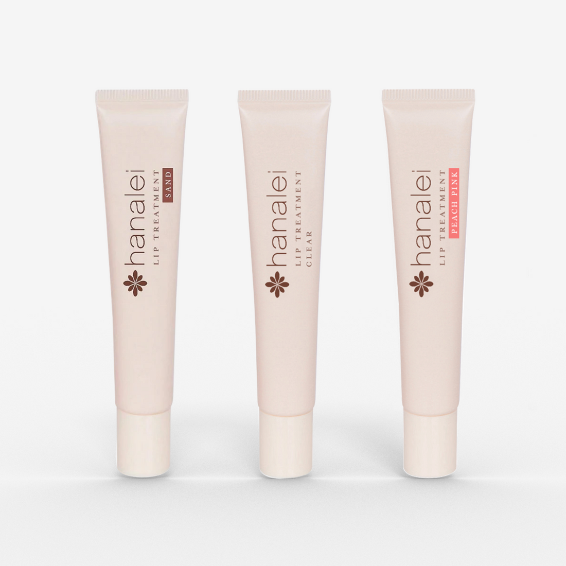 lip treatment trio (clear, peach pink, sand)