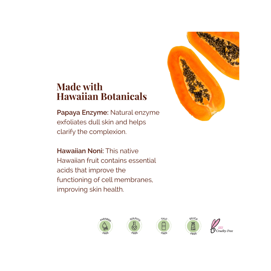 papaya gentle exfoliating cleanser with free sample kukui oil lip treatment gift with purchase